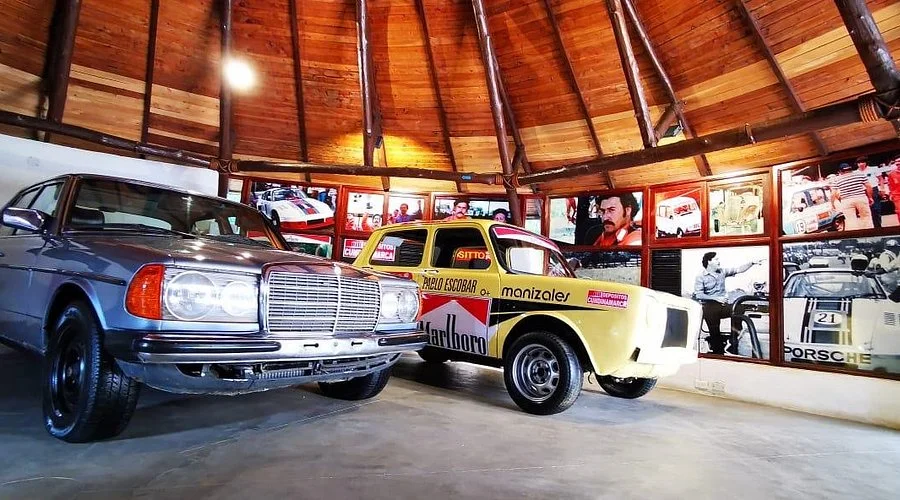 Interior of the family-run Pablo Escobar Museum in Medellín, with personal effects and photographs on display